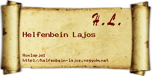 Helfenbein Lajos névjegykártya